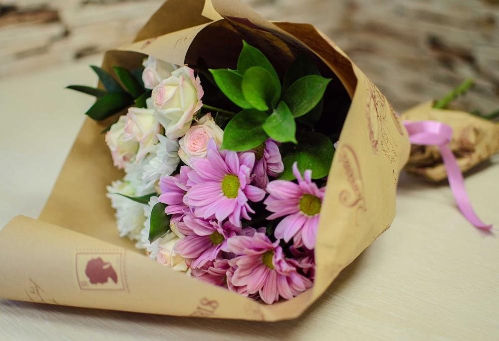 Букет цветов из: Розы и Хризантемы в Крапивинском