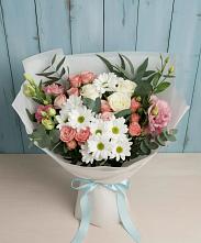 Букет цветов из:  Розы, Лизиантусы и Хризантемы в Крапивинском