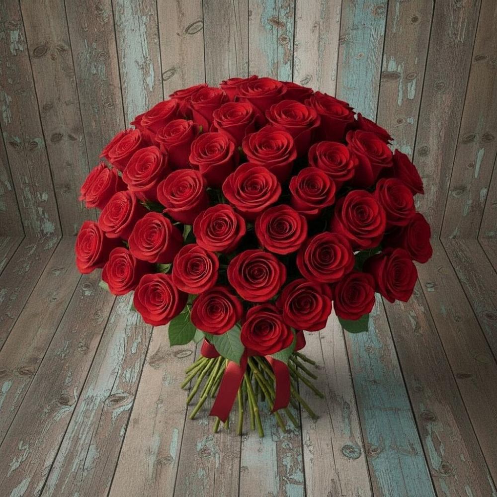 Букет 55 Красных роз Фридом в Крапивинском