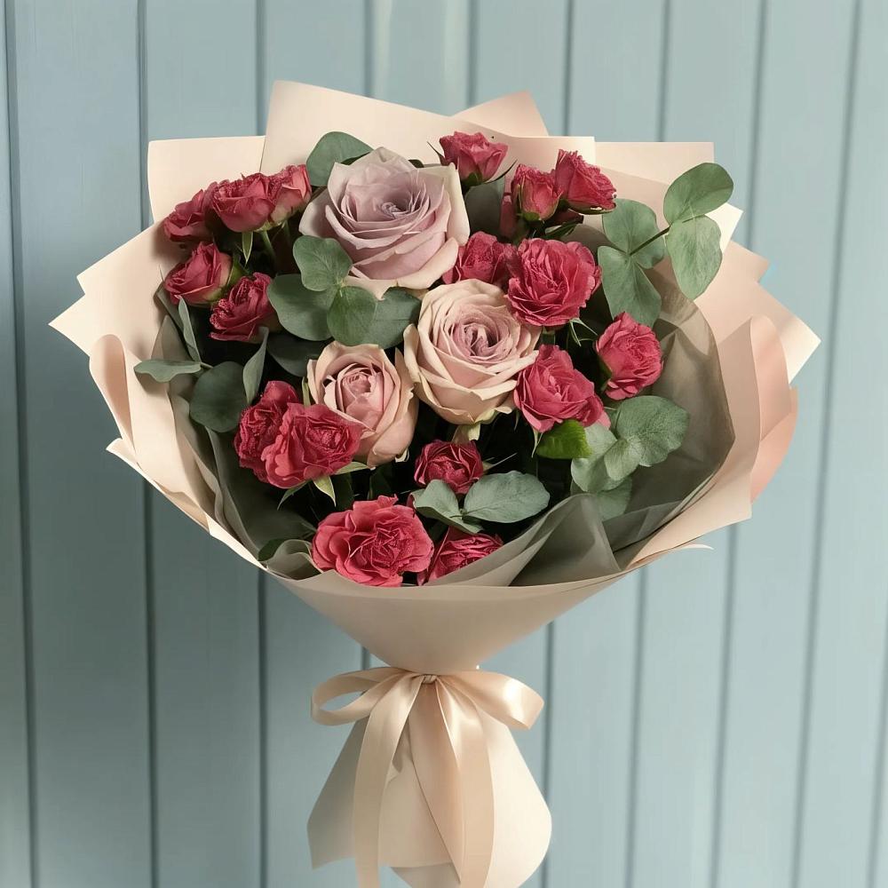Букет цветов из: Гвоздики и Розы в Крапивинском