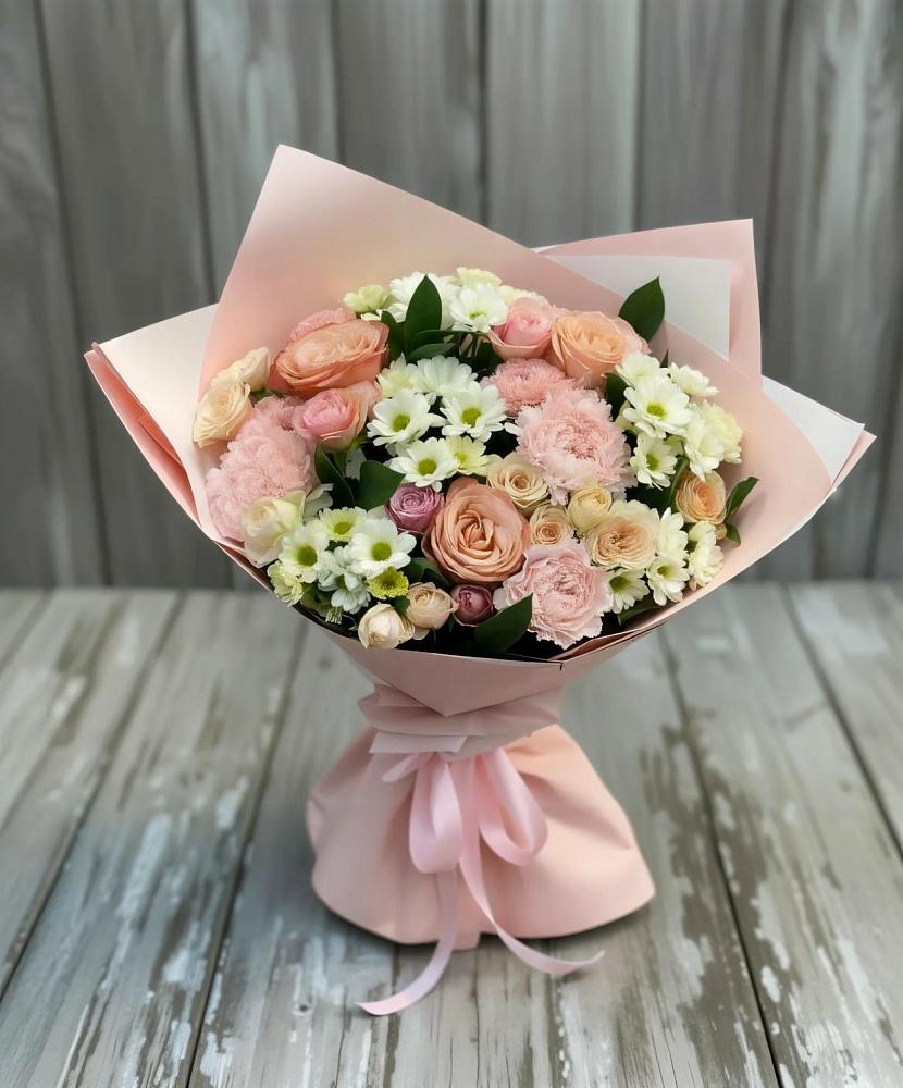 Букет цветов из: Гвоздики, Розы и Хризантемы в Крапивинском