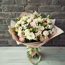 Букет цветов из:  Альстромерии, Розы и Хризантемы в Крапивинском