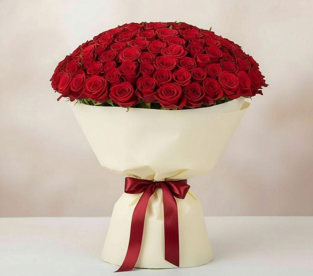 Букет 101 Красная роза Милано в Крапивинском