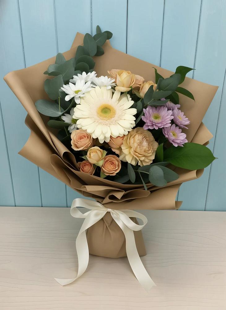 Букет цветов из: Герберы и Хризантемы в Крапивинском