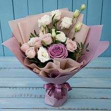 Букет цветов из:  Розы и Лизиантусы в Крапивинском