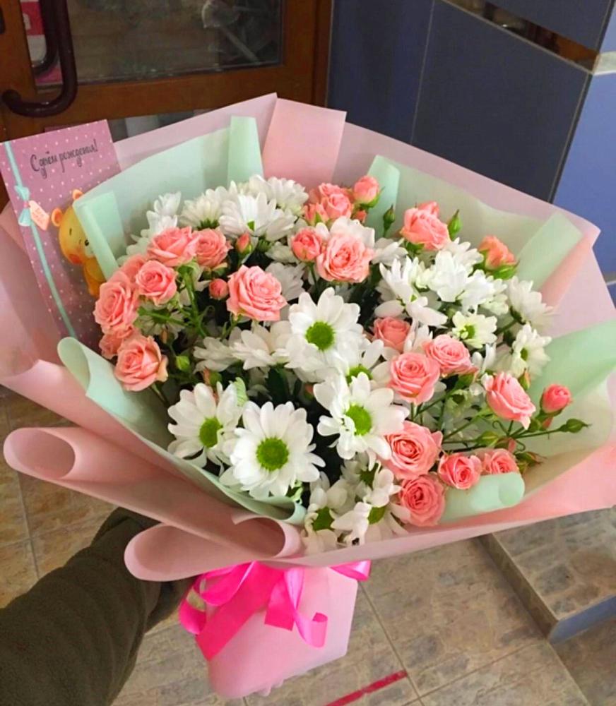 Букет цветов из: Розы и Хризантемы в Крапивинском