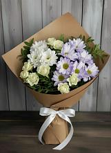 Букет цветов из:  Хризантемы и Розы в Крапивинском