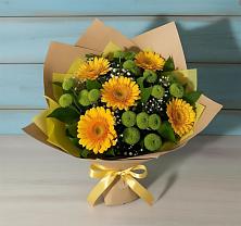 Букет цветов из:  Герберы и Хризантемы в Крапивинском