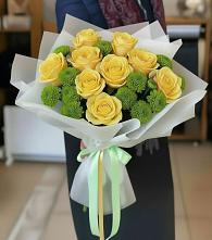 Букет цветов из:  Хризантемы и Розы в Крапивинском