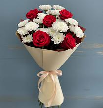 Букет цветов из:  Розы и Хризантемы в Крапивинском