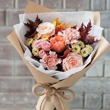 Букет цветов из:  Гвоздики, Хризантемы и Розы в Крапивинском