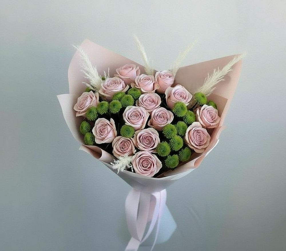 Букет цветов из: Розы и Хризантемы в Крапивинском