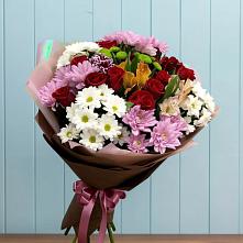 Букет цветов из:  Розы, Хризантемы и Альстромерии в Крапивинском