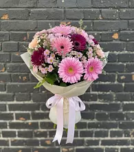 Букет цветов из:  Герберы и Хризантемы в Крапивинском