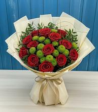 Букет цветов из:  Розы и Хризантемы в Крапивинском