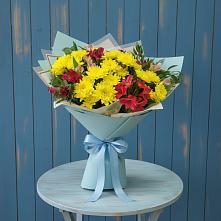 Букет цветов из:  Альстромерии и Хризантемы в Крапивинском