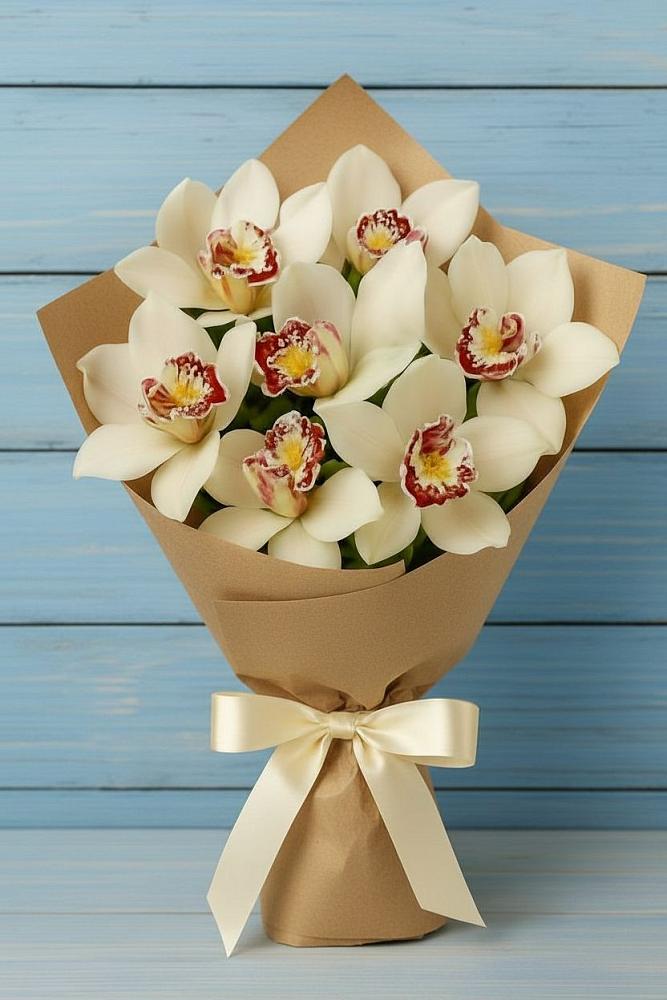 Букет цветов из: Орхидеи и Розы в Крапивинском